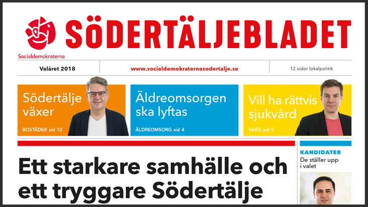 Framsidan av Södertäljebladet